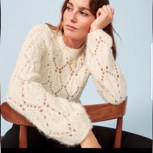 Reformation Jessie Pointelle 89% Alpaca
Ivory Sweater